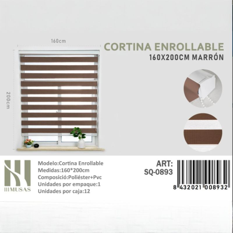 ANGELES DEL HOGAR - CORTINA ROLLER DUO LISA 160CM X 200CM