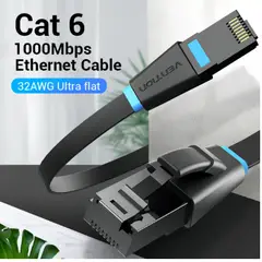 VENTION - Cable De Red Cat6 Certificado 2 Metros Flat 1000mbps