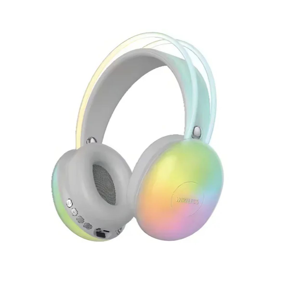 GENERICO - Auriculares Inalámbricos Bluetooth 5.3 Micrófono Wk30 Rgb Color Gris