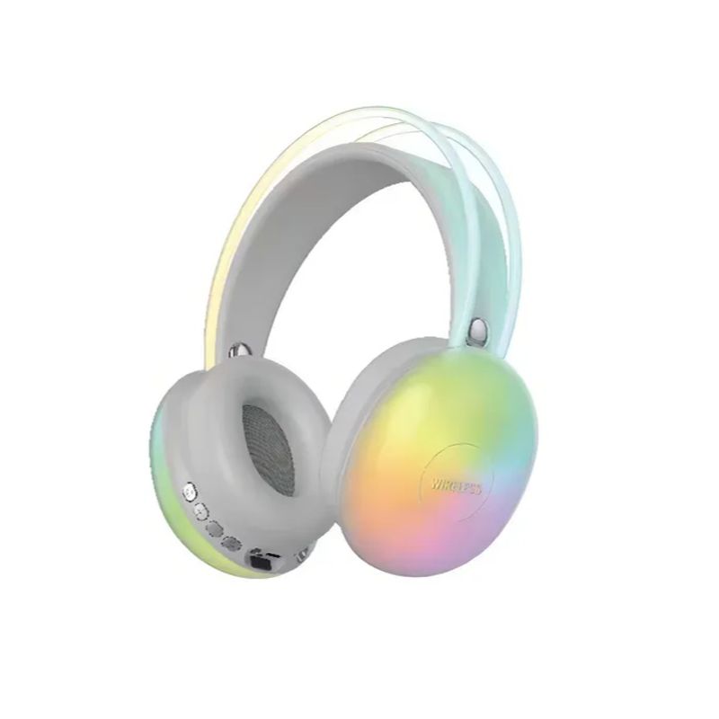 GENERICO - Auriculares Inalámbricos Bluetooth 5.3 Micrófono Wk30 Rgb Color Gris