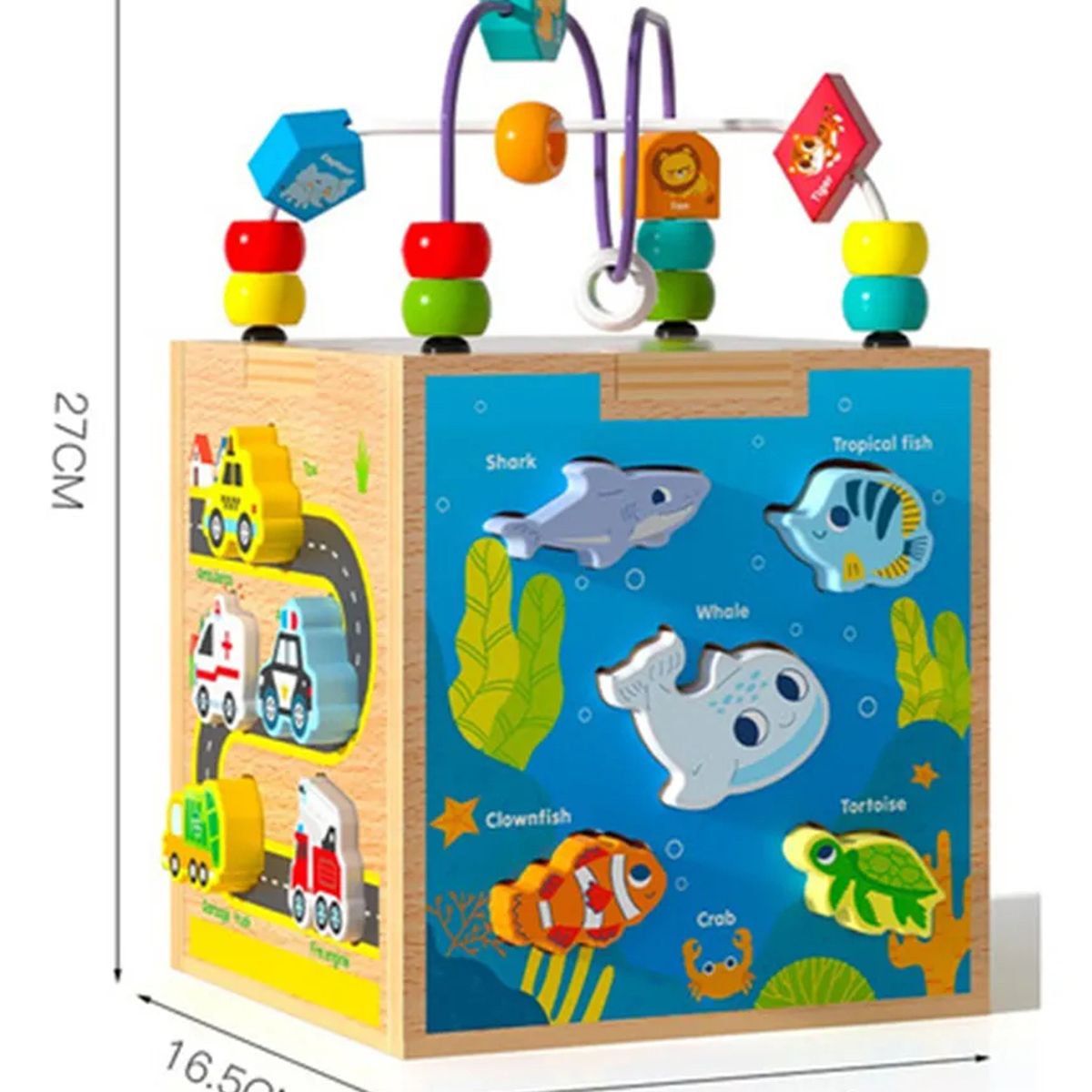 PUREPOWER - Cubo Actividades Montessori Educativo 7 En 1 Con Laberinto