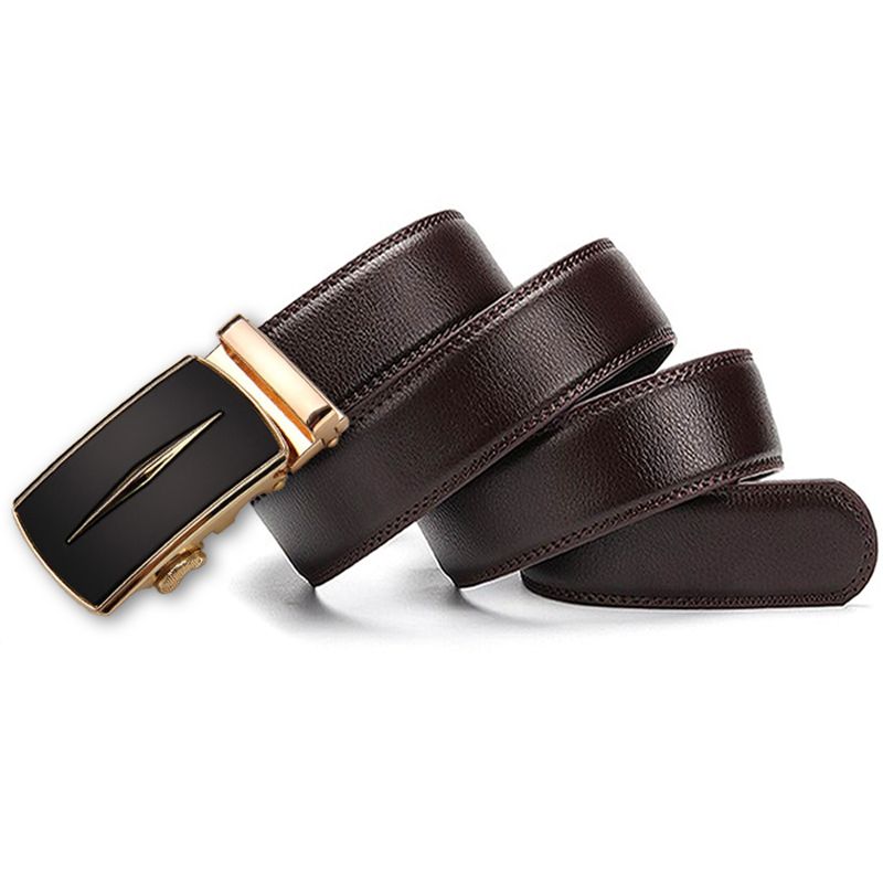 SN SONEC - Cinturón ejecutivo hebilla automática hombre Modelo Coupe Dorado