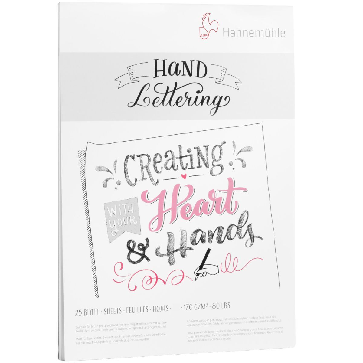 HAHNEMUHLE - Block Hand Lettering Hahnemuhle 170gr 25hjs A4 21x29cm