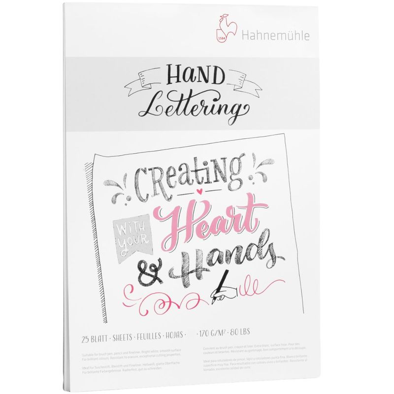 HAHNEMUHLE - Block Hand Lettering Hahnemuhle 170gr 25hjs A4 21x29cm