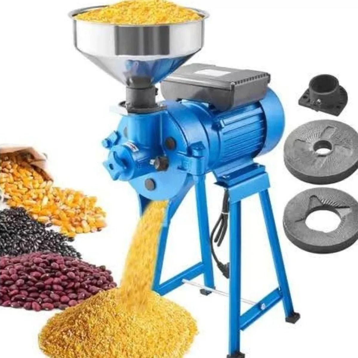 GENERICO - Molino Electrico Disco Metal Moledora De Granos y Choclo Seco