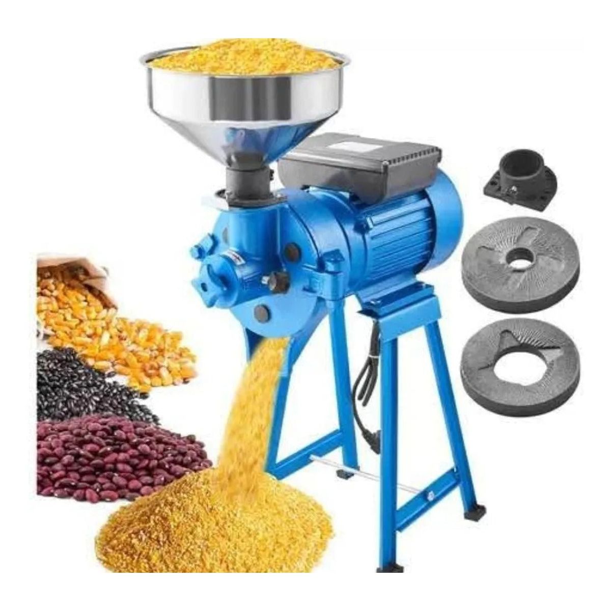 GENERICO - Molino Electrico Disco Metal Moledora De Granos y Choclo Seco