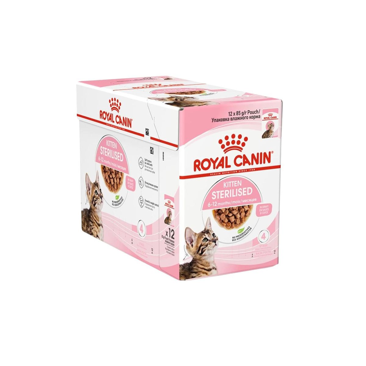 ROYAL CANIN - Royal Canin Kitten Sterilised Pouch 85g Gatos - Pack 12 Sobres