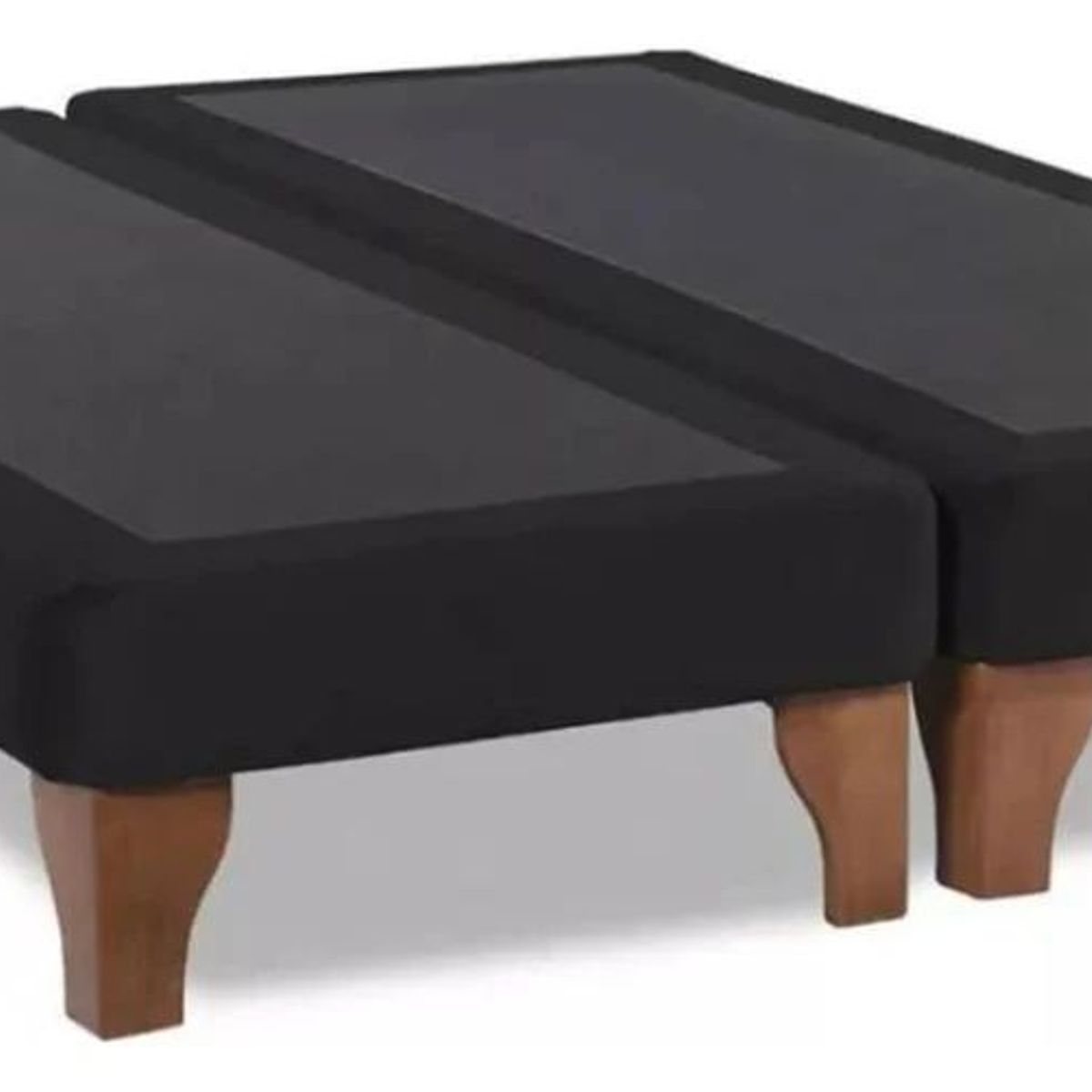 GENERICO - Base Dividida Camas 2 Plazas Dividida Negro felpa