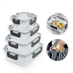 HOMELY - Tupper Hermetico 3.57 L Frasco Vidrio Templado Set x4