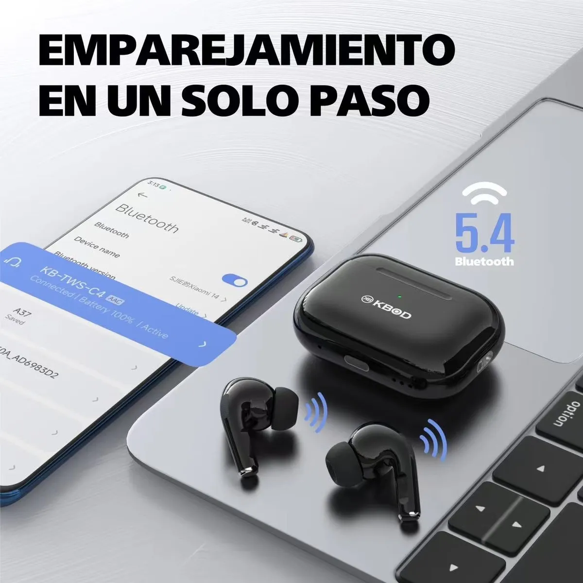 KBOD - Audífonos Inalámbricos Bluetooth 5.4 Kbod Tws C4 Fucsia