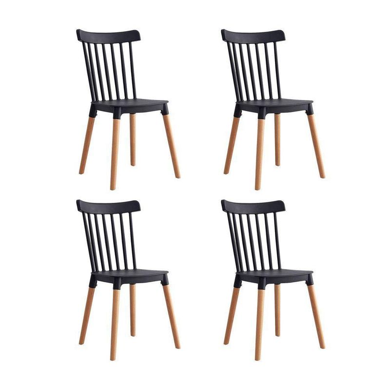 GENERICO - Pack 4 Sillas Negras Windsor
