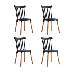 GENERICO - Pack 4 Sillas Negras Windsor