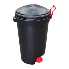 WENCO - Basurero Contenedor Tacho Redondo Con Rueda 125 Litros