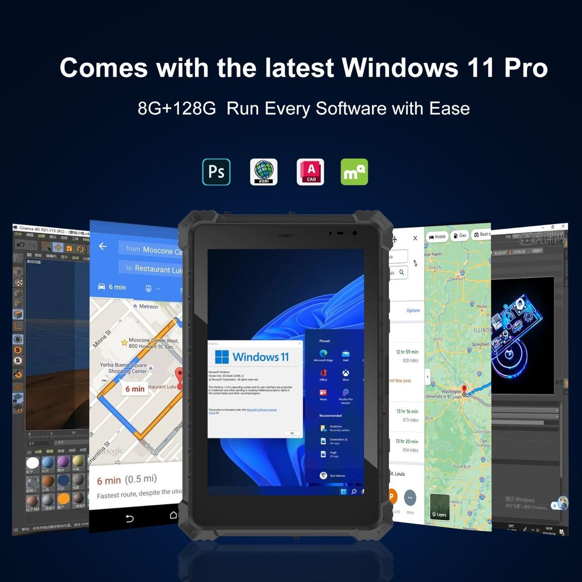 BLACKVIEW - CENAVA W10N  Tablet Industrial con Windows 11 Pro IP68 y Puertos Profesionales