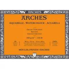 ARCHES - Block Acuarela 300gr Grano Grueso 20 Hojas 36 x 51 cm