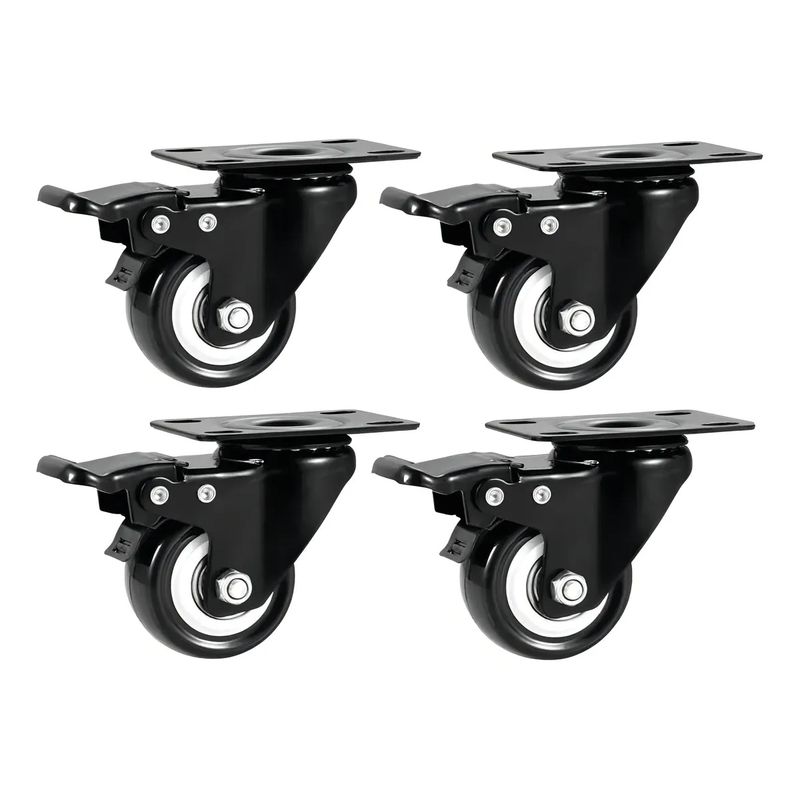 GENERICO - Pack X4 Ruedas Giratorias Para Muebles Carros Con Frenos
