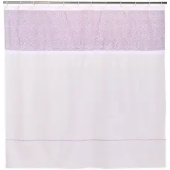 GENTILE - Cortina de baño color blanca flores rosadas 180×220 cms