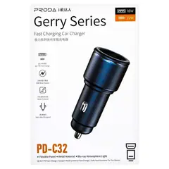 PRODA - Cargador de Auto Doble USB PD-C32