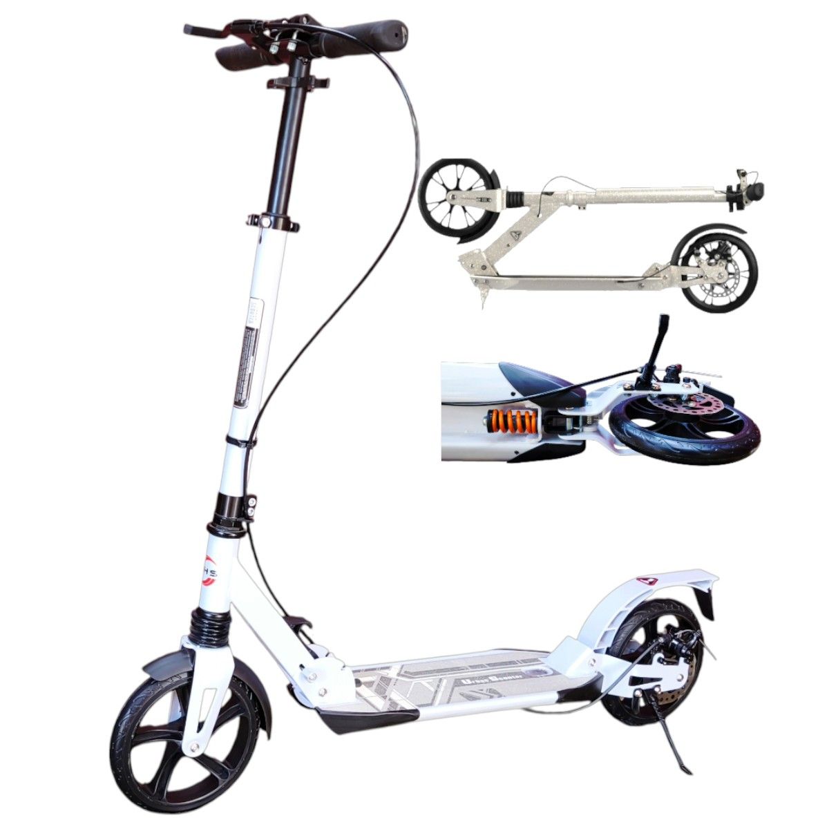 GENERICO - Scooter Monopatín Niños Adultos Con Freno Disco Blanco