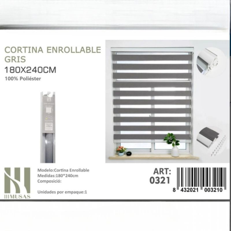 ANGELES DEL HOGAR - CORTINA ROLLER DUO LISA 180CM X 240CM