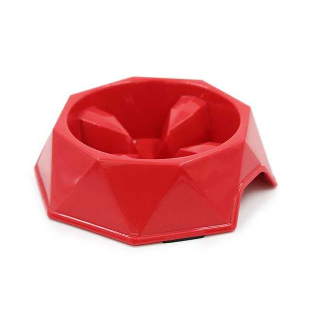 GENERICO - Plato Alimentación Lenta Hey! Rojo 22x22x7 cm Perros