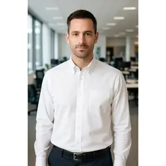 T-WORLD - Camisa Oxford Manga Larga Con Bolsillo