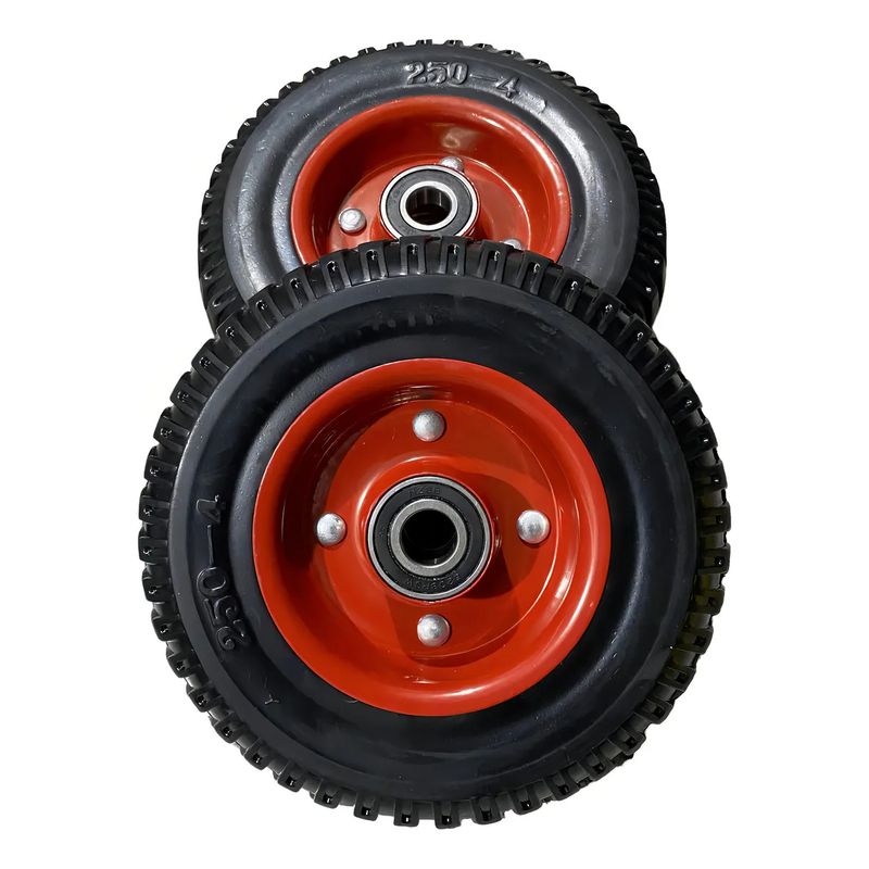 GENERICO - Set 2 Ruedas De Caucho 8 Pulgadas Maciza Para Yegua O Carro