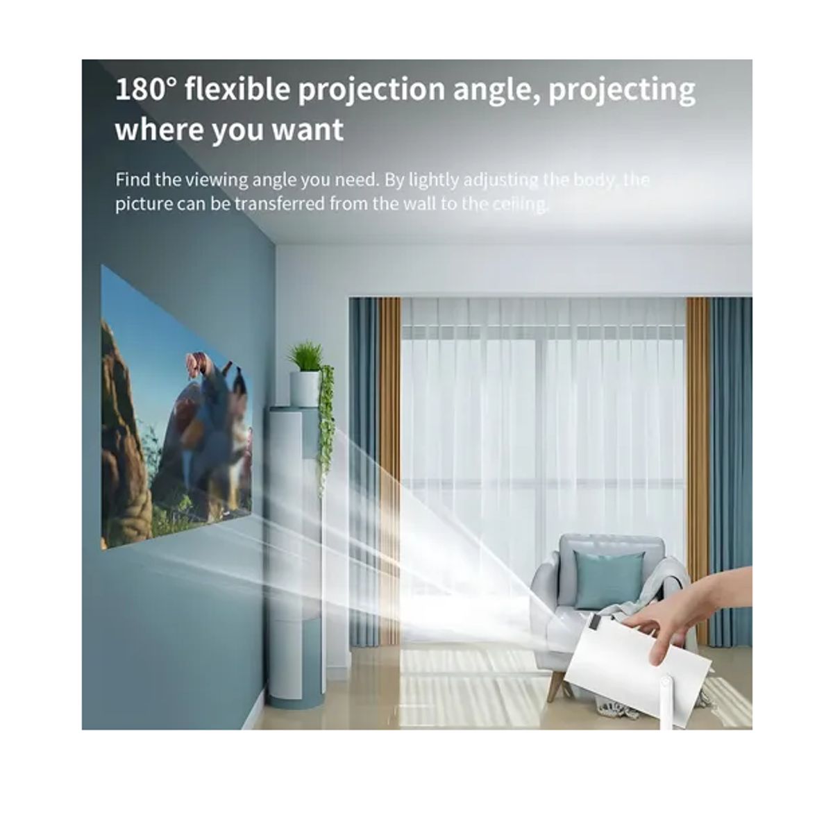 GENERICO - Mini proyector inteligente Hy300 Wifi Bluetooth Hd 130 blanco