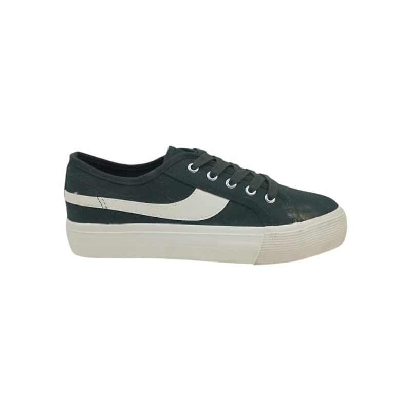 HERIEL - Zapatilla Negra Lona Baja