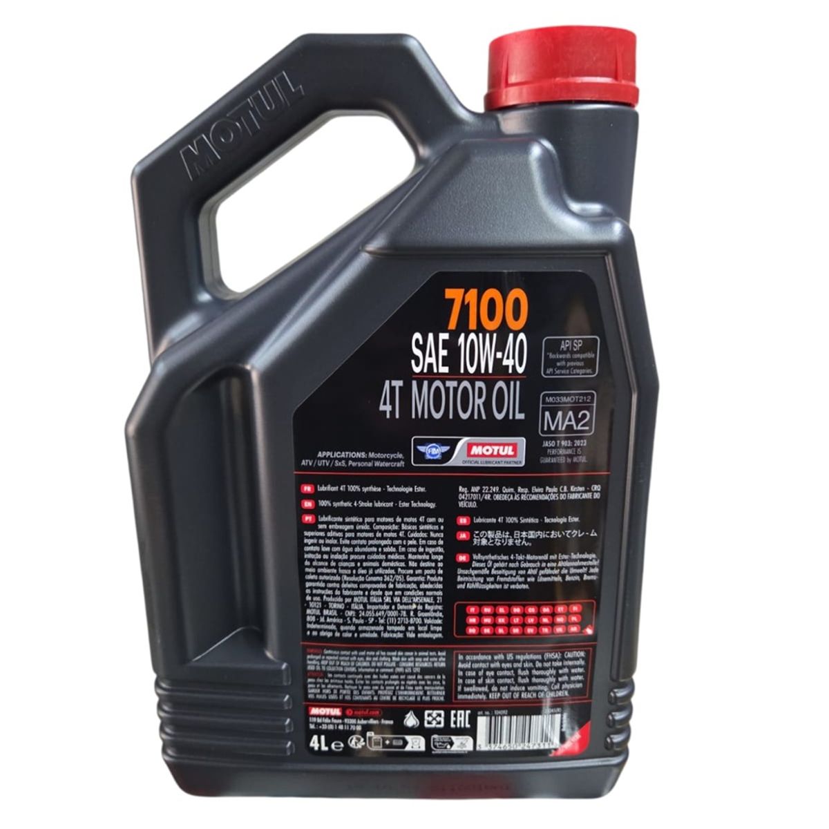 MOTUL - Aceite De Moto 10w 40 7100 Full Sintetico 4t Motul 4l