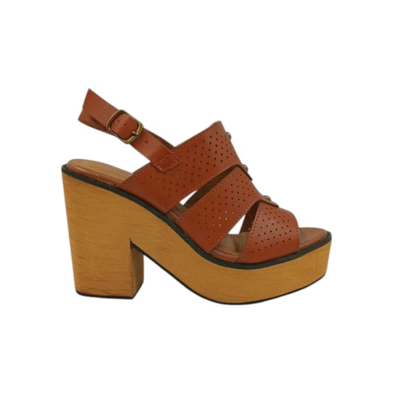 HERIEL - Sandalia Camel Plataforma Mujer