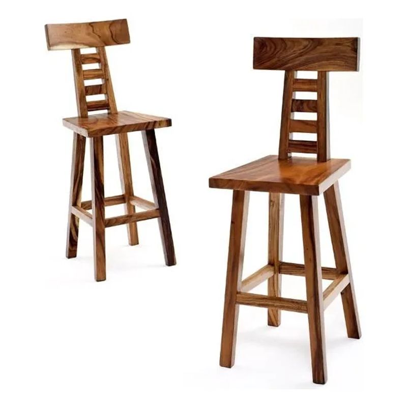 GENERICO - 2 Unidades Silla Bar Taburete Minimalista Madera Trembesi