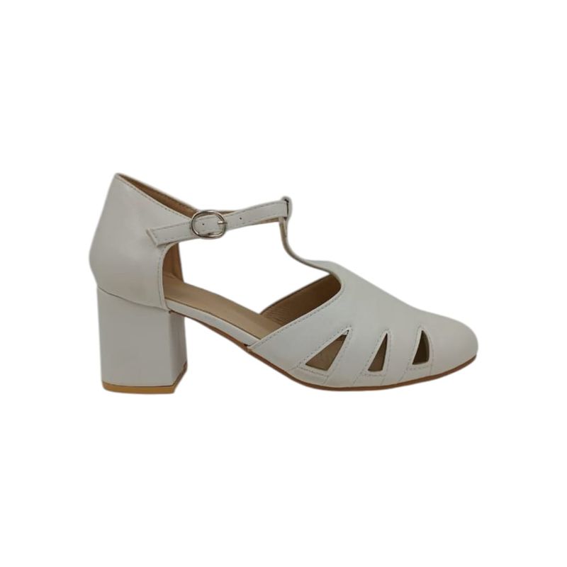 HERIEL - Sandalia Blanca Taco Mujer