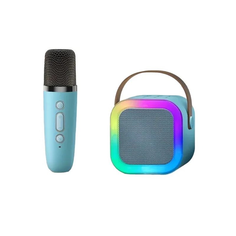 GENERICO - Mini parlante altavoz y micrófono portátil bluetooth Genérica K12 color celeste