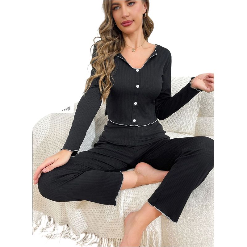 GARSIL - Conjunto Pijama Mujer Polera Manga Larga Y Pantalon Largo