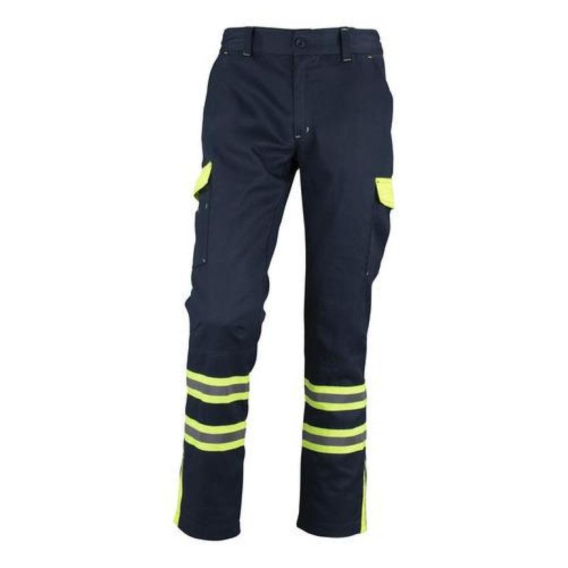 T-WORLD - Pantalón Cargo Gabardina Bicolor Con Cinta Reflectante - Azul Marino