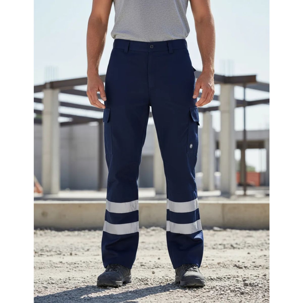 T-WORLD - Pantalón Cargo Gabardina Con Cinta Reflectante Hombre
