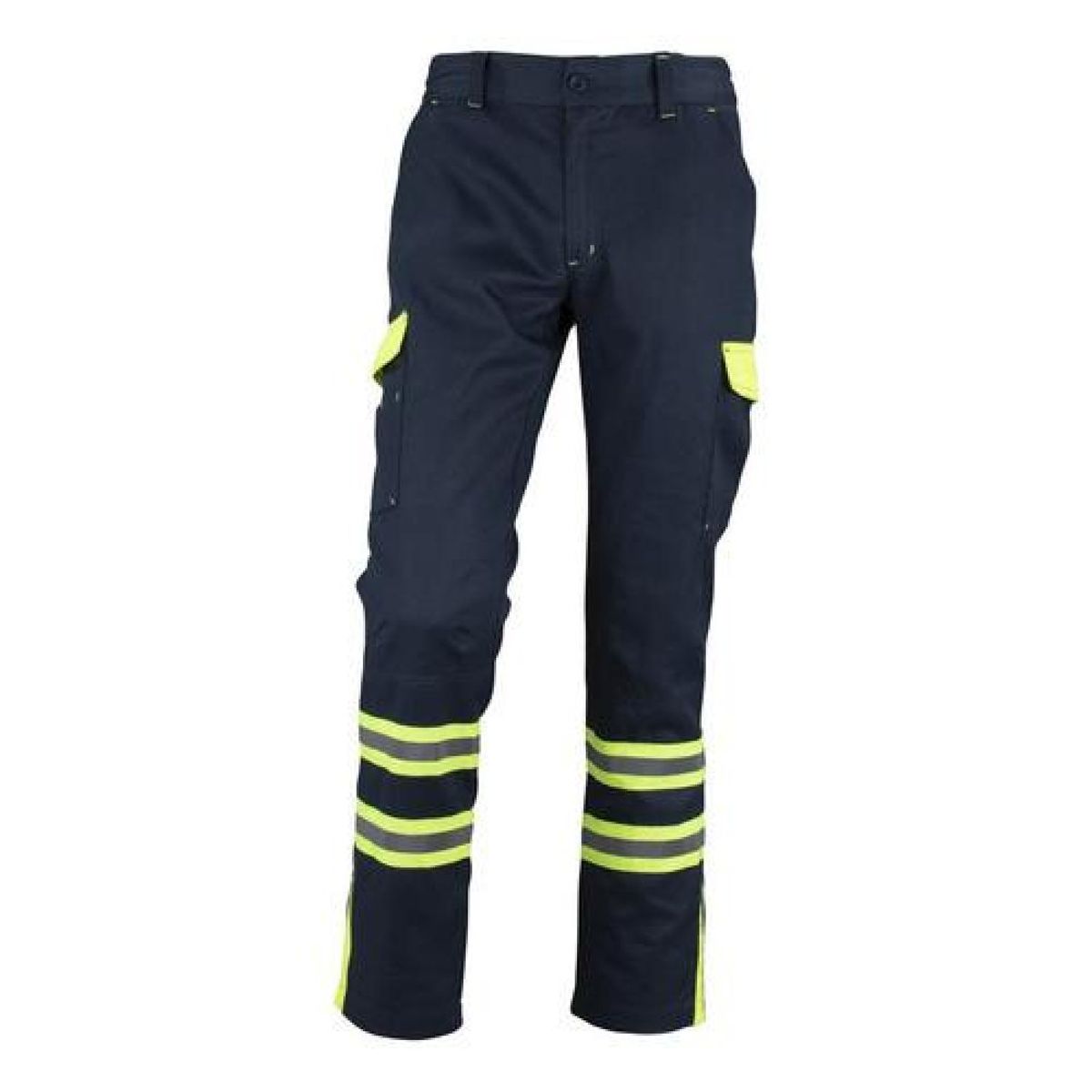 T-WORLD - Pantalón Cargo Gabardina Bicolor Con Cinta Reflectante - Azul Marino