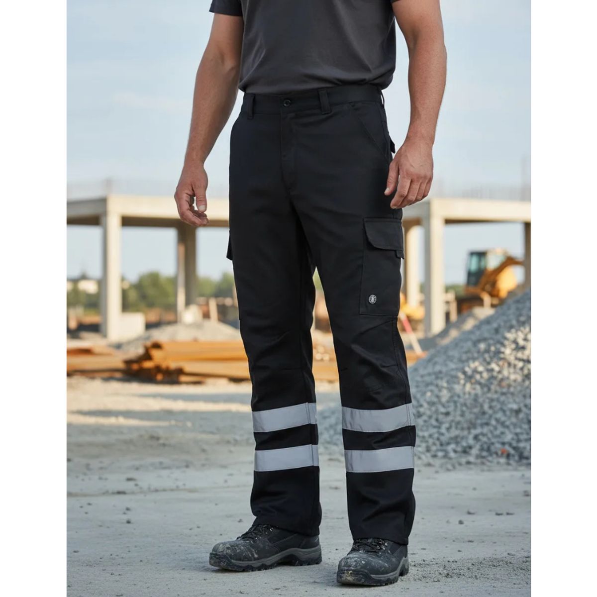 T-WORLD - Pantalón Cargo Gabardina Con Cinta Reflectante Hombre