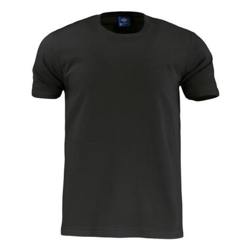T-WORLD - Polera Cuello Redondo Manga Corta 100% Algodón - Negro