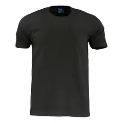 T-WORLD - Polera Cuello Redondo Manga Corta 100% Algodón - Negro