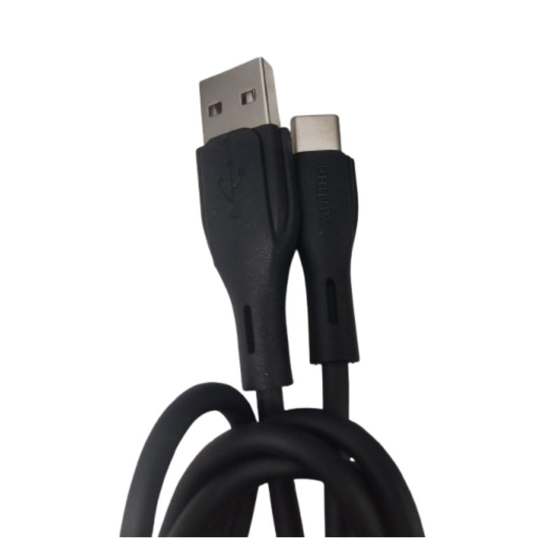 PHILIPS - CABLE DE DATOS Y CARGA PHILIPS  USB A TIPO-C DLC4001AB NEGRO