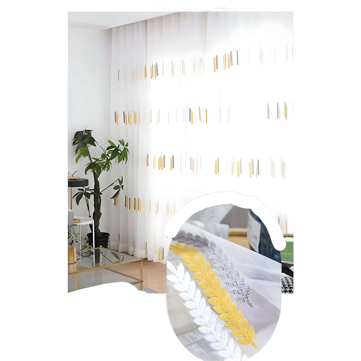 GENERICO - VISILLO CORTINA ESPIGAS  140x230 Cm 2 PAÑOS