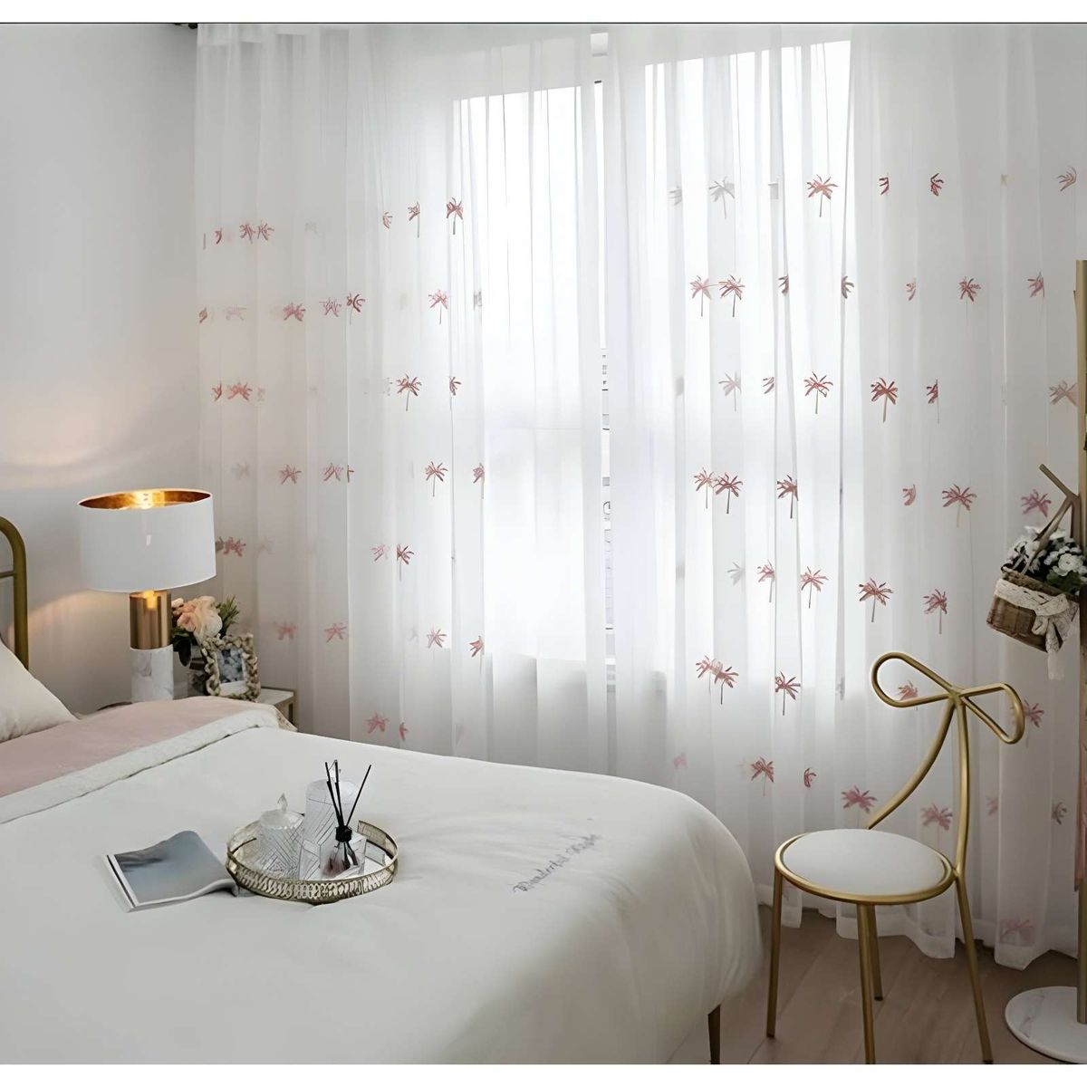 GENERICO - VISILLO CORTINA LAVANDAS 140x230 Cm 2 PAÑOS.