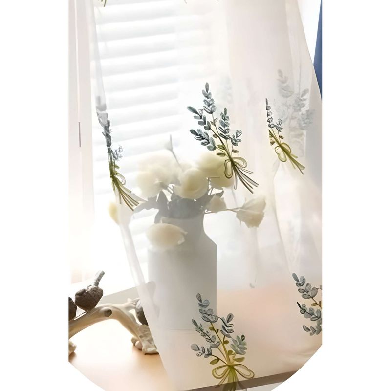 GENERICO - VISILLO CORTINA  FLORALES  140x230 Cm 2 PAÑOS