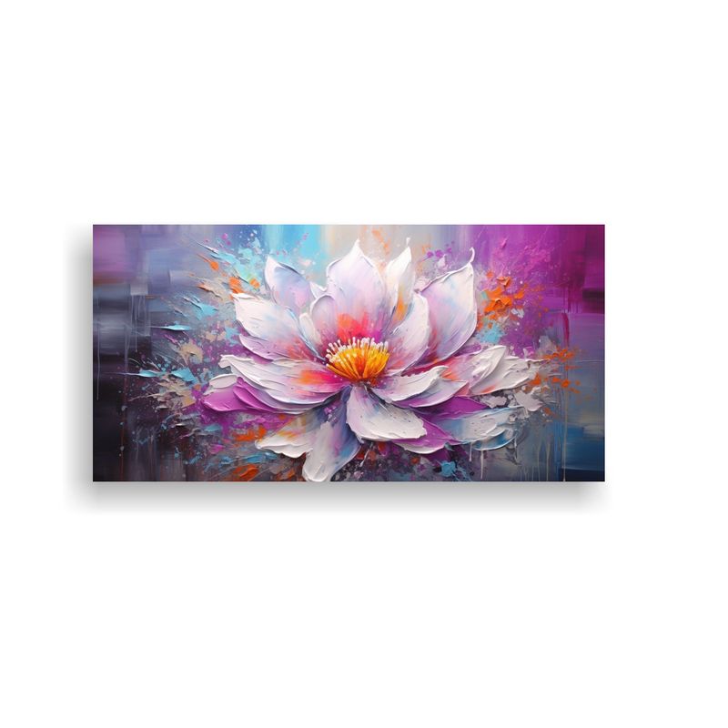 GENERICO - Pintura Floral Vibrante En Lienzo Para 100x50 Cm