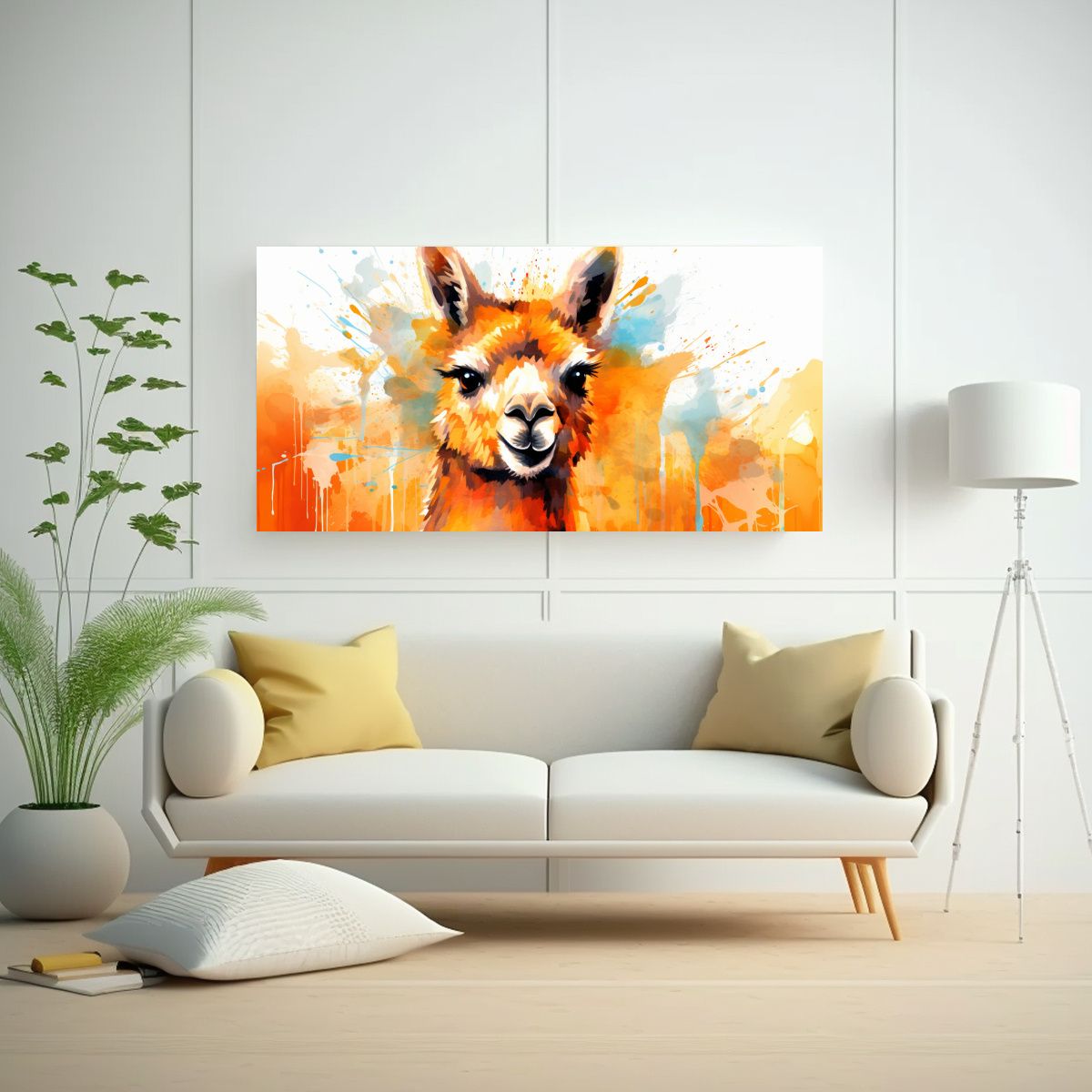 GENERICO - Cuadro En Bastidor Movimiento Mágico Alpaca En 100x50 Cm