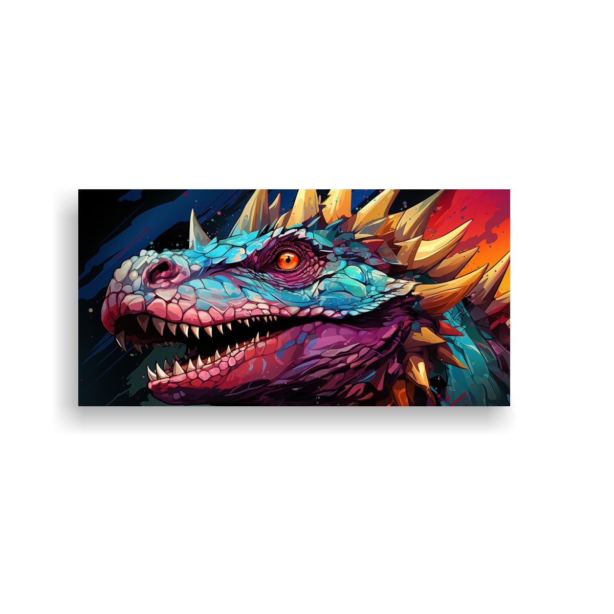 GENERICO - Cuadro Pared Stegosaurus Cromático Y Sutil Arte 100x50 Cm