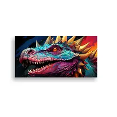 GENERICO - Cuadro Pared Stegosaurus Cromático Y Sutil Arte 100x50 Cm