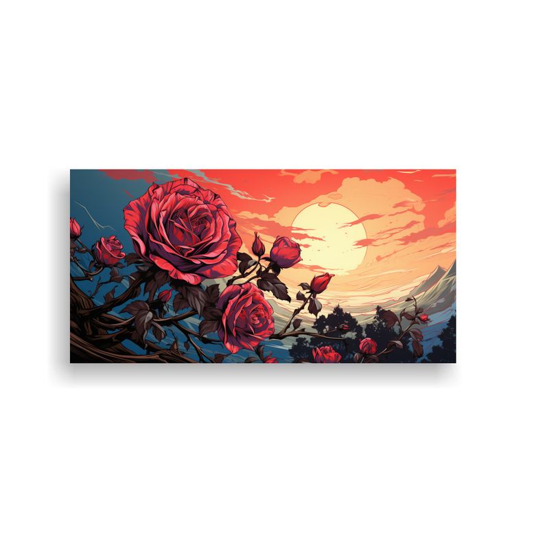 GENERICO - Pinturas Decorativas Arte Espacio Rosa Brote Arte 60x30 Cm